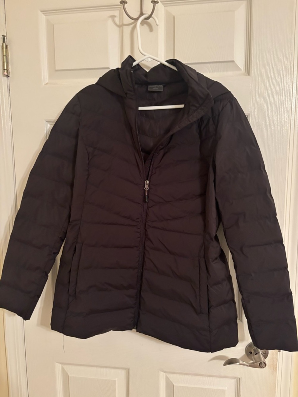 32 Degrees Black Hooded Quilted Puffer Jacket